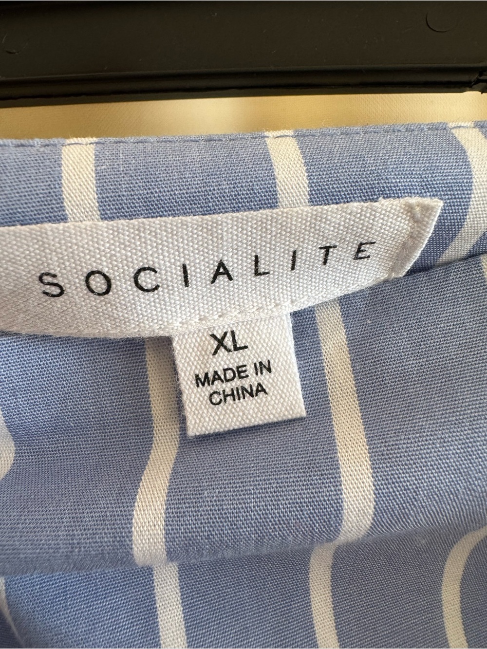 Socialite Blue and White Striped Tie-Front Skirt - Picture 3 of 9